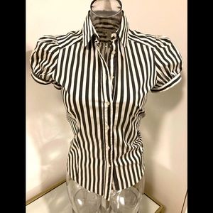 Zara Monochrome Striped Blouse